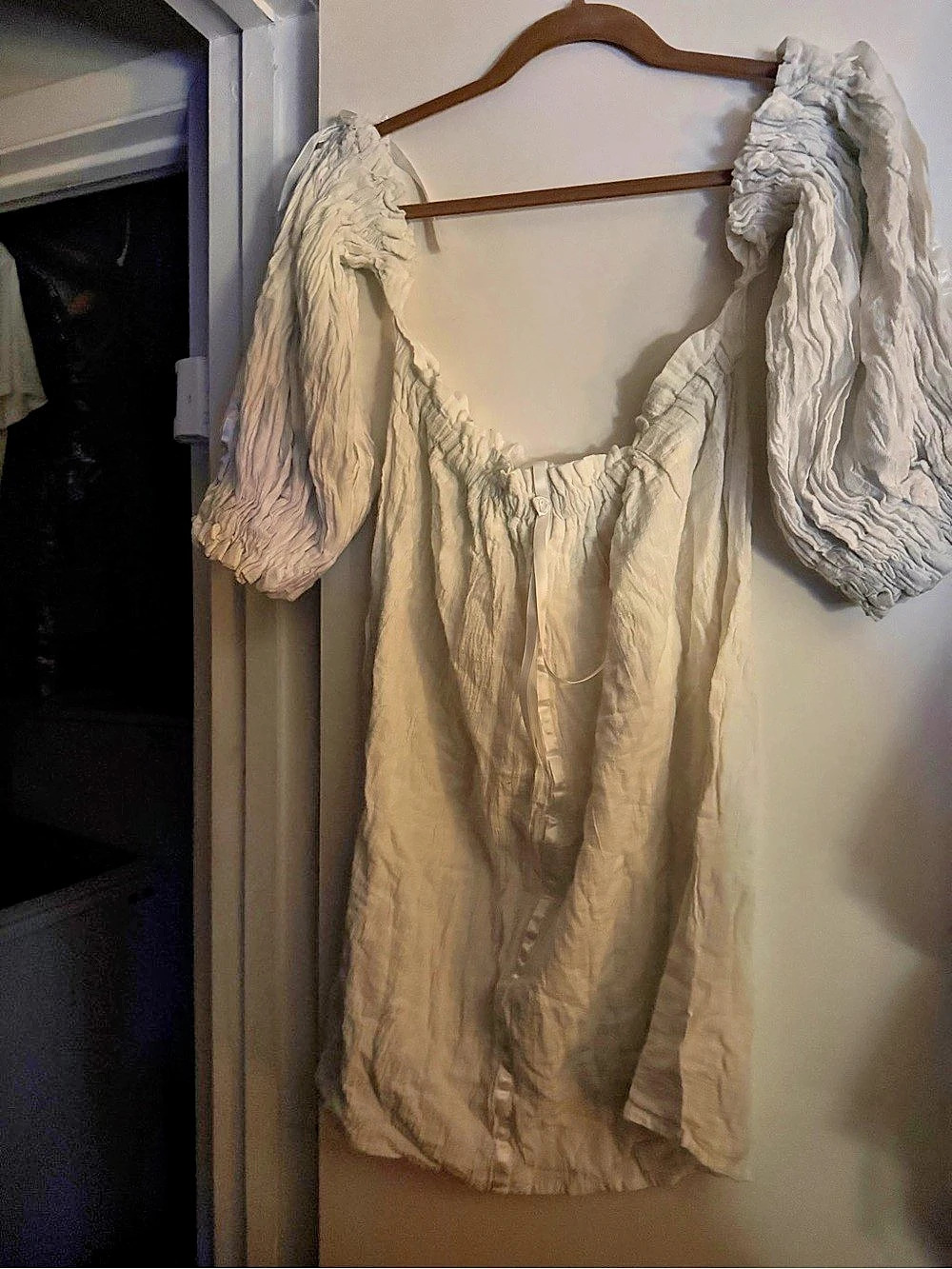 Vintage 80s/90s Unicorn Clothing Co Renaissance Blouse White Gauze Crop OS Rare